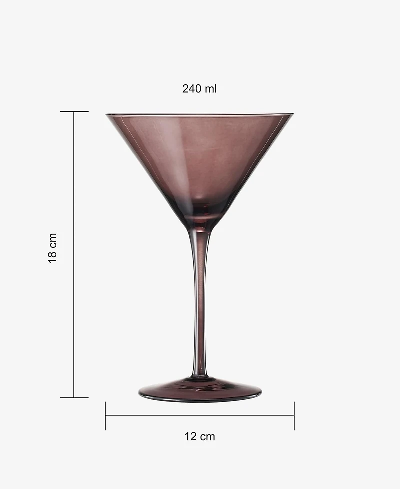 The Wine Savant Venus Ribbed Martini Glasses, Set of 6