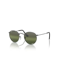 Ray-Ban Men's Polarized Round Metal Polarized Lenses Sunglasses, RB3447