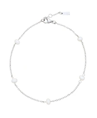 St. Moran Tarnish-Resistant Silver Natural Freshwater Imitation Pearl Max Station Anklet