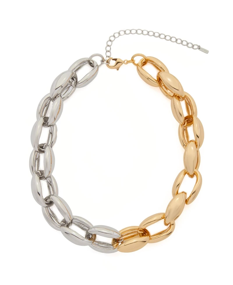St. Moran Mixed Metal Chunky Adjustable Collar to Necklace Genevieve Layering Necklace