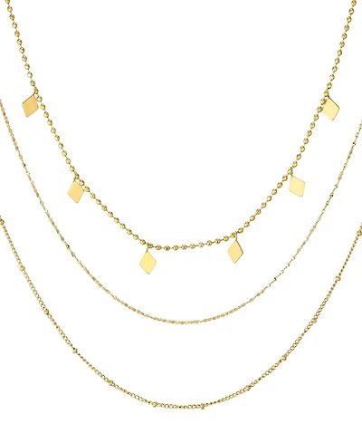 St. Moran Tarnish-Resistant Gold Set of 3 Dainty Layering Chains Livi Necklace Set