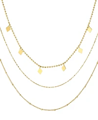 St. Moran Tarnish-Resistant Gold Set of 3 Dainty Layering Chains Livi Necklace Set