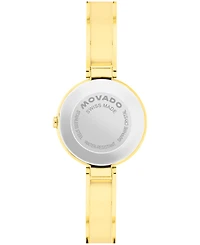 Movado Women's Moda Swiss Quartz Light Yellow Pvd Steel Watch 24mm