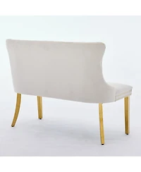 Flynama Velvet Tufted Wingback 2-Seat Dining Bench
