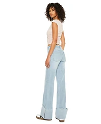 KanCan Women's Franny Essentials High Rise Wide Flare Jeans