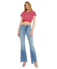 KanCan Women's Giselle High Rise Distressed Flare Jeans