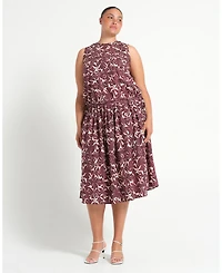 Estelle Women's Brinley A-line Pleated Print Midi Skirt