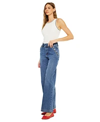 KanCan Women's Westwood Ultra High Rise Wide-Leg Jeans