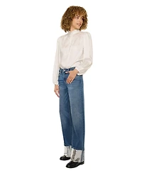 KanCan Women's Usa Juniors' Mid-Rise Wide-Leg Jeans