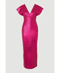 Karen Millen Women's Deep V-Neck Angel Sleeve Maxi Dress