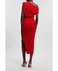 Karen Millen Women's Asymmetric Neckline Midi Dress