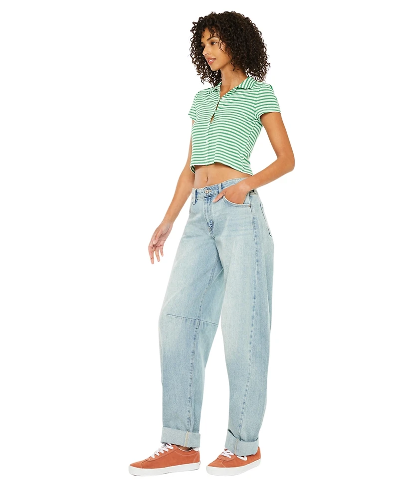 KanCan Women's Karin Low Slung Horseshoe Jeans