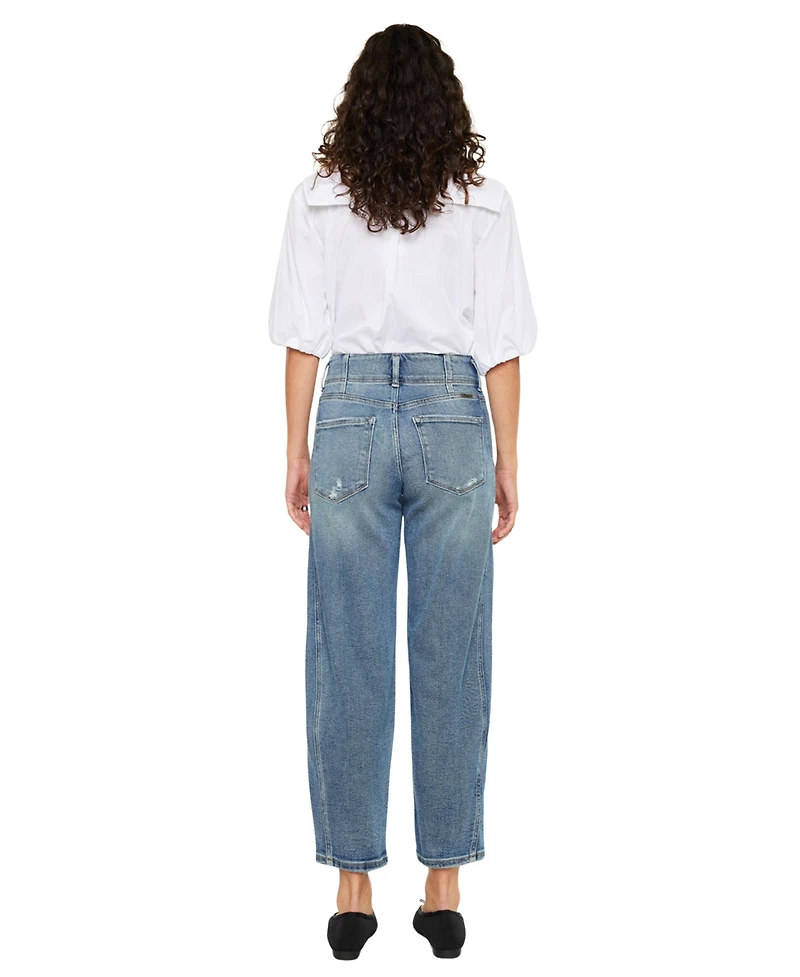KanCan Women's Usa Juniors' Jane Ultra High-Rise Slim Barrel Jeans