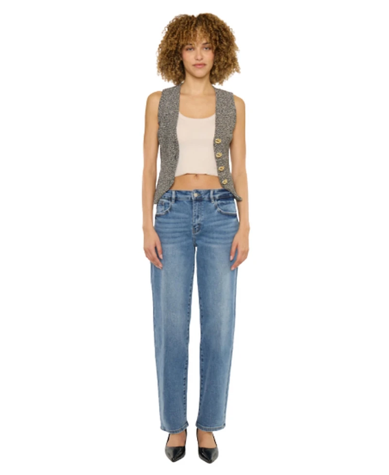 KanCan Women's Grace High Rise Slim Barrel Jeans