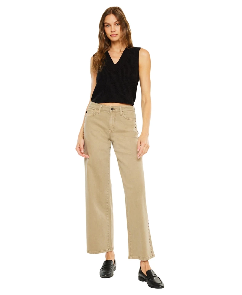KanCan Women's Ellie Mid Rise Wide Leg Jeans