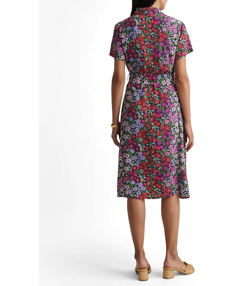 UNTUCKit Women's Short-Sleeve Floral Annette Shirt Dress