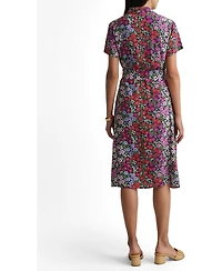 UNTUCKit Women's Short-Sleeve Floral Annette Shirt Dress
