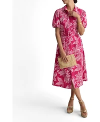 UNTUCKit Women's Stretch Cotton Jackie Midi Shirt Dress