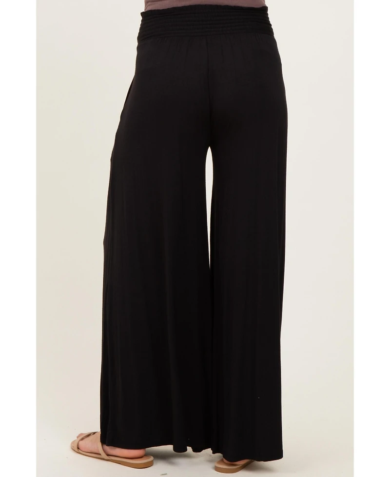 Pinkblush Smocked Waist Wide Leg Maternity Pants