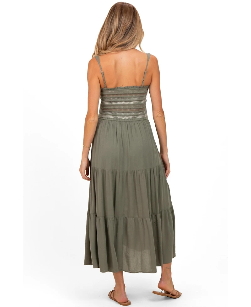 Pinkblush Maternity Olive Embroidered Smocked Midi Dress