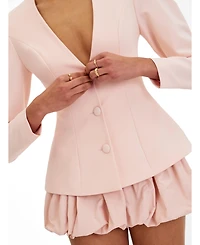 Miss Circle Women's Savannah Tulip Pink Peplum Blazer
