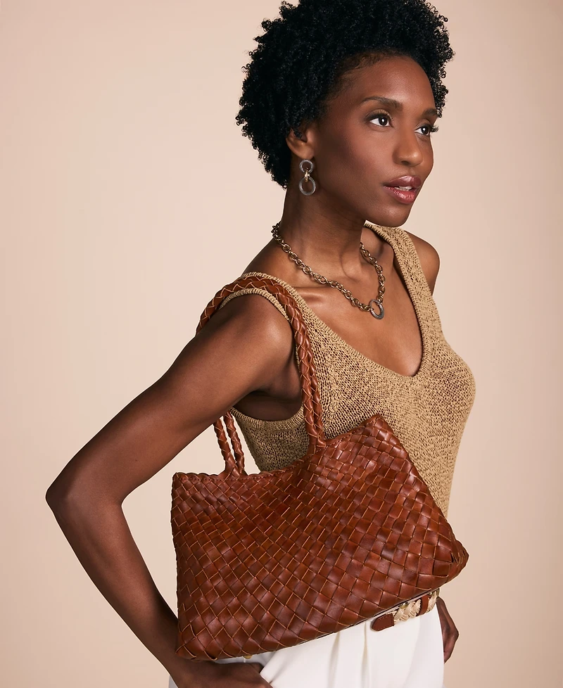 Patricia Nash Violaine Hand Stained Woven Large Satchel Handbag