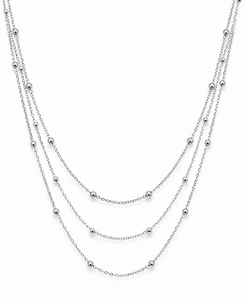 And Now This Silver Plated Beaded 18" Layered Necklace