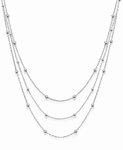 And Now This Silver Plated Beaded 18" Layered Necklace