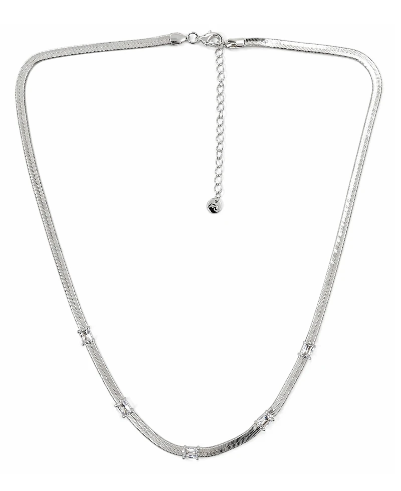 And Now This Cubic Zirconia Rectangular Stone Station Necklace