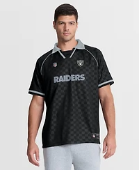 Fanatics Men's Black/Gray Las Vegas Raiders Homerun Raglan V-Neck Polo Shirt