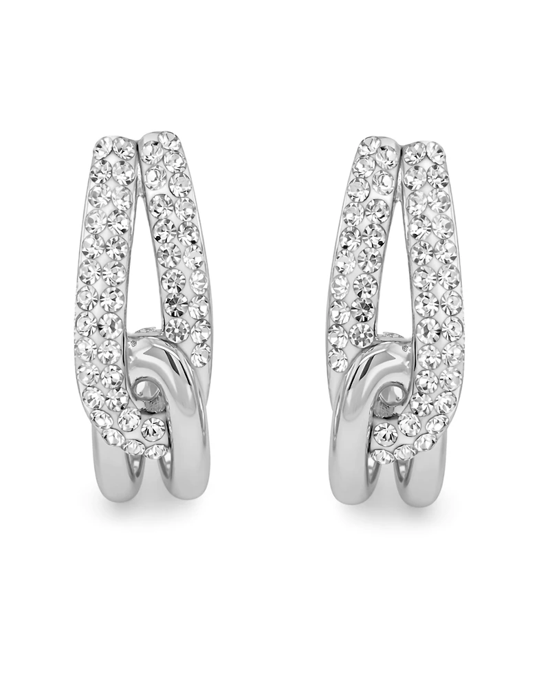 And Now This Crystal Interlock J Hoop Earrings