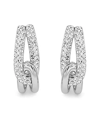 And Now This Crystal Interlock J Hoop Earrings