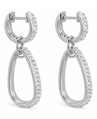 And Now This Crystal Drop Hinged Hoop Earrings