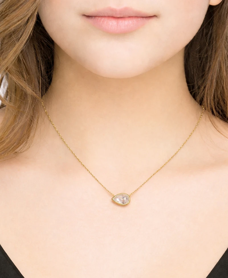 And Now This Cubic Zirconia Pear Shaped Necklace