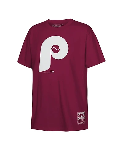 Mitchell & Ness Big Boys and Girls Burgundy Philadelphia Phillies Retro Logo T-Shirt