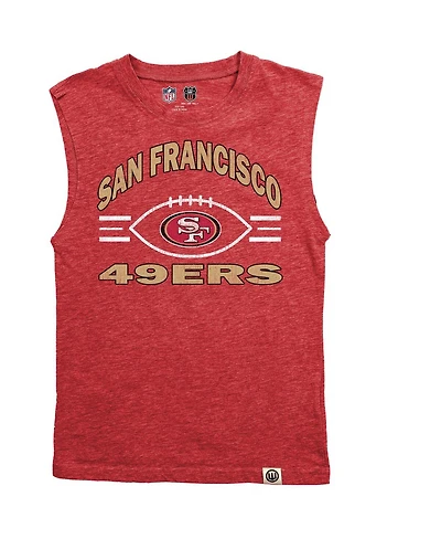 Wes & Willy Big Boys and Girls Heather Scarlet San Francisco 49ers Muscle Tank Top