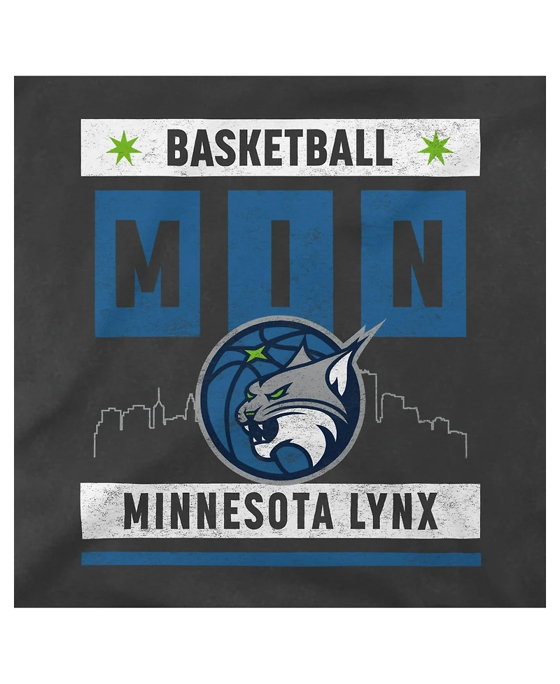 Stadium Essentials Men's and Women's Heather Black Minnesota Lynx Relaxed Fit Big Shot Vintage Wash T-Shirt
