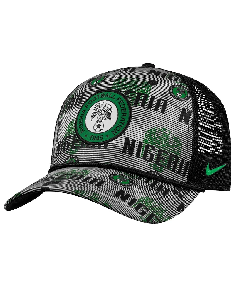 Nike Men's Black Nigeria National Team Rise Rope Trucker A-Frame Adjustable Hat