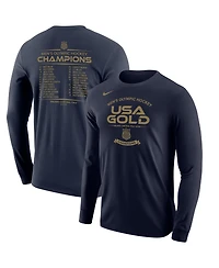Nike Men's Navy Usa Hockey 2026 Winter Olympics Gold Medal Roster Long Sleeve T-Shirt