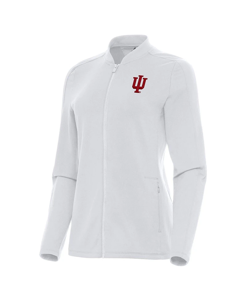 Antigua Women's White Indiana Hoosiers Continual Full-Zip Jacket