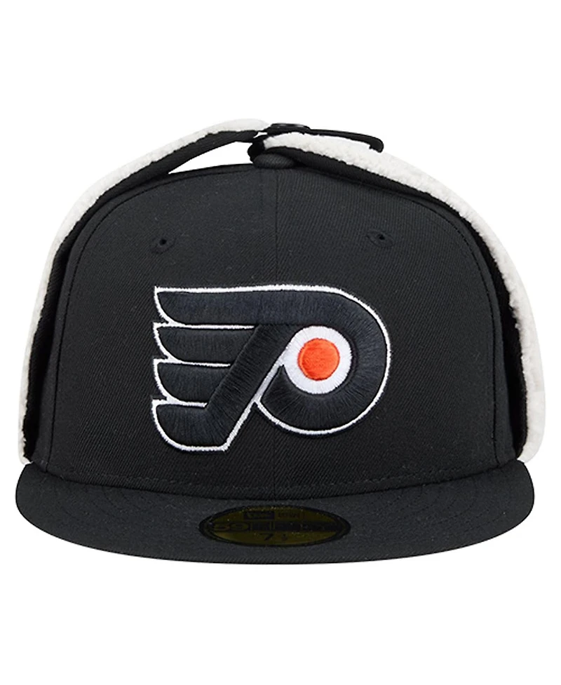 New Era Men's Black Philadelphia Flyers Injection Dog Ear Classic Fitted Hat