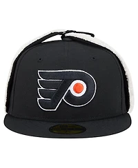 New Era Men's Black Philadelphia Flyers Injection Dog Ear Classic Fitted Hat