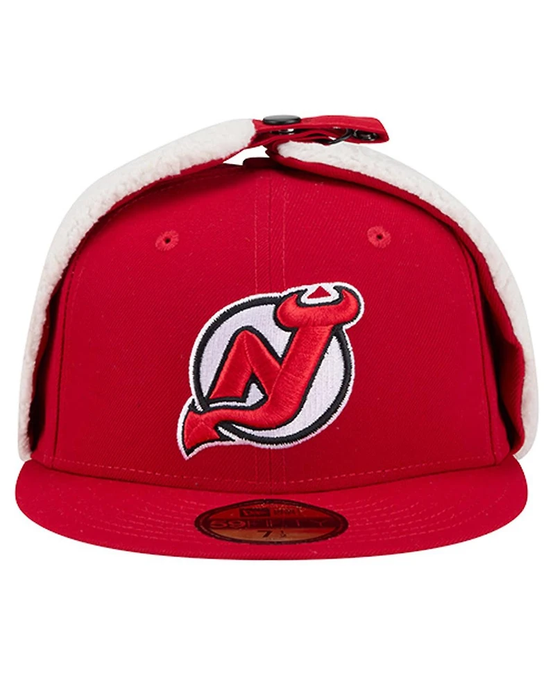 New Era Men's Red Jersey Devils Injection Dog Ear Classic Fitted Hat