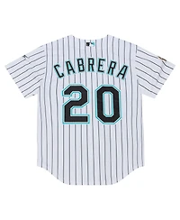 Mitchell & Ness Men's  Miguel Cabrera White Florida Marlins 2003 Cooperstown Collection Authentic Jersey
