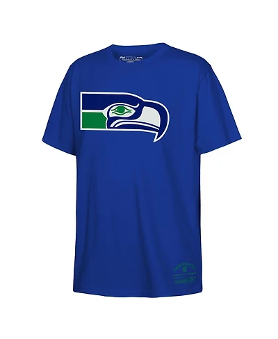 Mitchell & Ness Big Boys and Girls Royal Seattle Seahawks Retro Logo T-Shirt