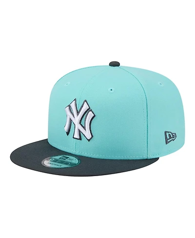 New Era Men's Turquoise/Charcoal New York Yankees Two-Tone Color Pack 9FIFTY Snapback Hat