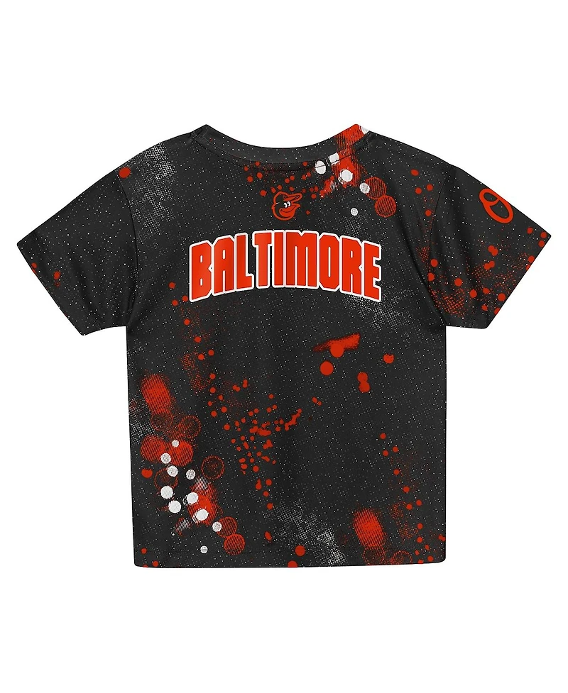 Outerstuff Preschool Black Baltimore Orioles Pinch Hitter Infielder T-Shirt and Shorts Set