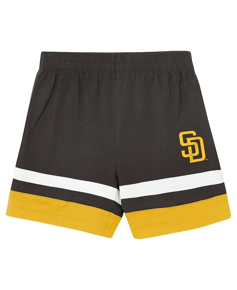 Outerstuff Toddler Brown San Diego Padres Ground Ball T-Shirt and Shorts Set