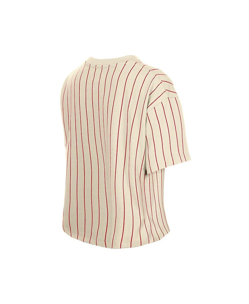 New Era Women's Cream Texas Rangers Throwback Boxy T-Shirt