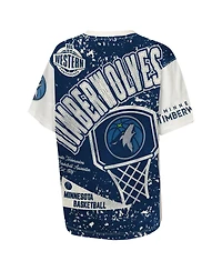 Outerstuff Big Boys and Girls Cream Minnesota Timberwolves Top Player All-Over-Print T-Shirt
